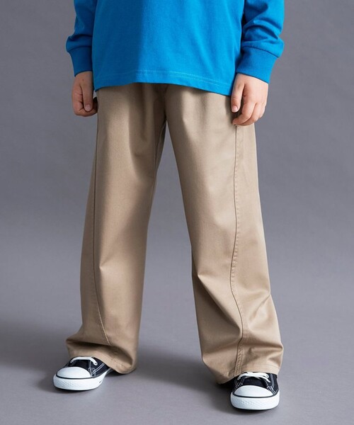 BRANSHES(ブランシェス)の「【WEB限定/DRC】ストレッチツイルワイドストレートパンツ(その他パンツ・キッズ・ベージュ/チャコールグレー/カーキ・110/120/130/150/100/160/140)」の3枚目の写真