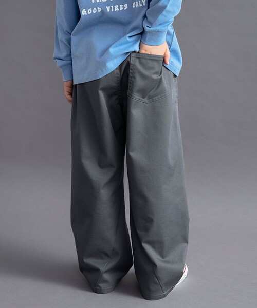 BRANSHES(ブランシェス)の「【WEB限定/DRC】ストレッチツイルワイドストレートパンツ(その他パンツ・キッズ・ベージュ/チャコールグレー/カーキ・110/120/130/150/100/160/140)」の2枚目の写真