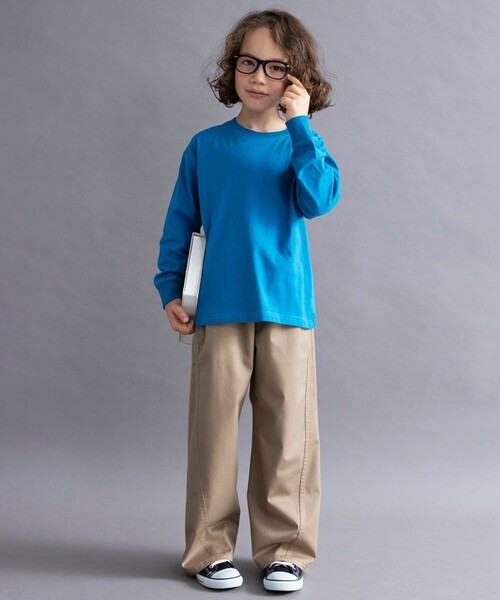 BRANSHES(ブランシェス)の「【WEB限定/DRC】ストレッチツイルワイドストレートパンツ(その他パンツ・キッズ・ベージュ/チャコールグレー/カーキ・110/120/130/150/100/160/140)」の6枚目の写真