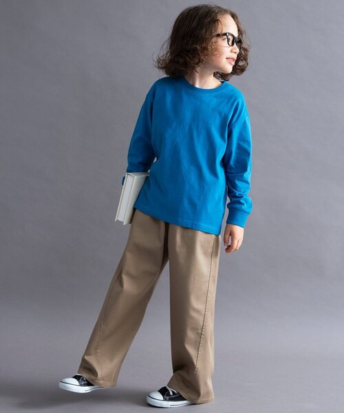 BRANSHES(ブランシェス)の「【WEB限定/DRC】ストレッチツイルワイドストレートパンツ(その他パンツ・キッズ・ベージュ/チャコールグレー/カーキ・110/120/130/150/100/160/140)」の7枚目の写真