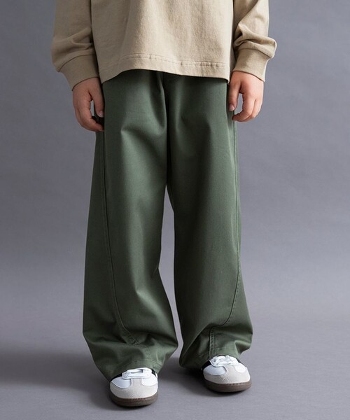 BRANSHES(ブランシェス)の「【WEB限定/DRC】ストレッチツイルワイドストレートパンツ(その他パンツ・キッズ・ベージュ/チャコールグレー/カーキ・110/120/130/150/100/160/140)」の16枚目の写真