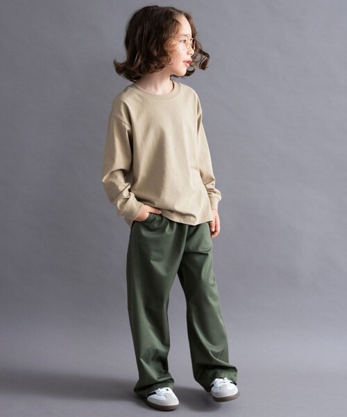 BRANSHES(ブランシェス)の「【WEB限定/DRC】ストレッチツイルワイドストレートパンツ(その他パンツ・キッズ・ベージュ/チャコールグレー/カーキ・110/120/130/150/100/160/140)」の17枚目の写真