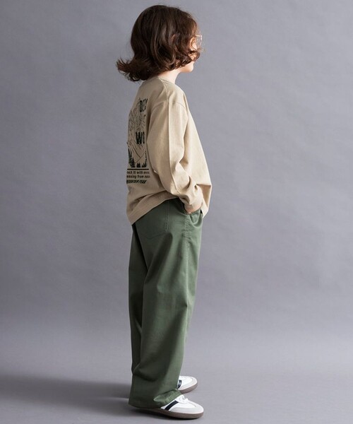 BRANSHES(ブランシェス)の「【WEB限定/DRC】ストレッチツイルワイドストレートパンツ(その他パンツ・キッズ・ベージュ/チャコールグレー/カーキ・110/120/130/150/100/160/140)」の18枚目の写真