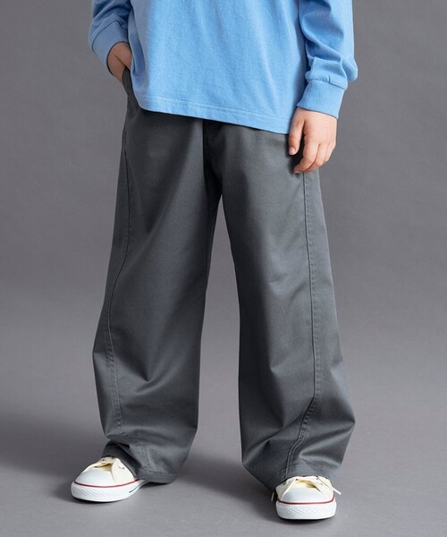 BRANSHES(ブランシェス)の「【WEB限定/DRC】ストレッチツイルワイドストレートパンツ(その他パンツ・キッズ・ベージュ/チャコールグレー/カーキ・110/120/130/150/100/160/140)」の22枚目の写真