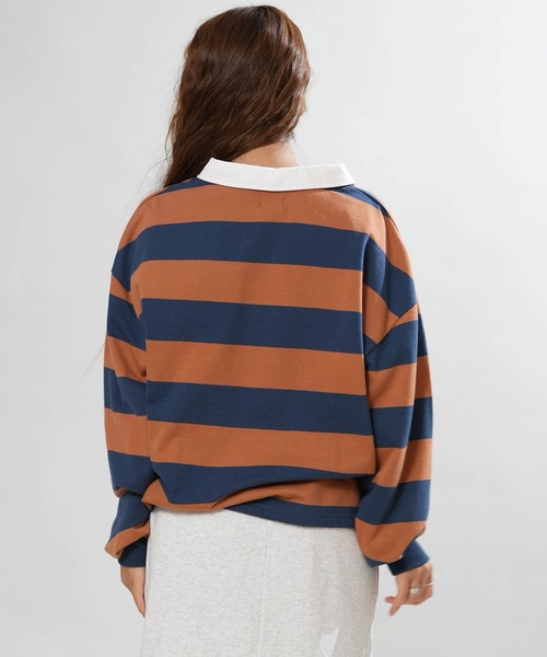 RVCA(ルーカ)の「RVCA/ルーカ ラガーシャツ BG044006(Tシャツ/カットソー・レディース・レッド/ブラウン/グリーン・M)」の17枚目の写真