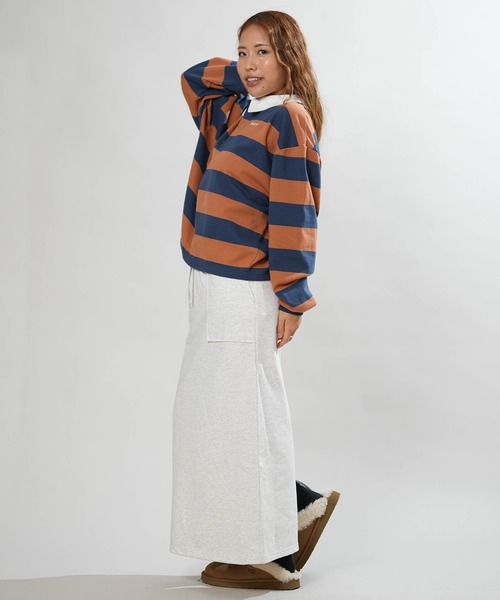 RVCA(ルーカ)の「RVCA/ルーカ ラガーシャツ BG044006(Tシャツ/カットソー・レディース・レッド/ブラウン/グリーン・M)」の14枚目の写真