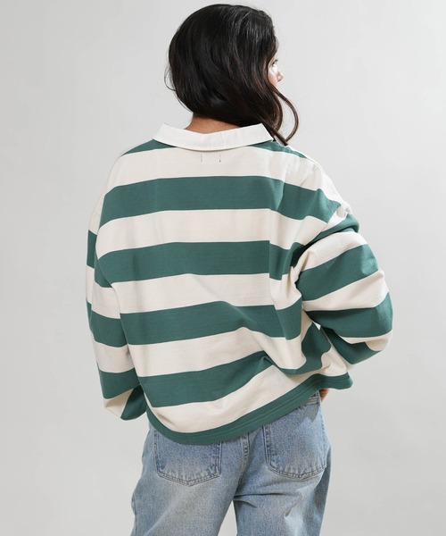 RVCA(ルーカ)の「RVCA/ルーカ ラガーシャツ BG044006(Tシャツ/カットソー・レディース・レッド/ブラウン/グリーン・M)」の12枚目の写真