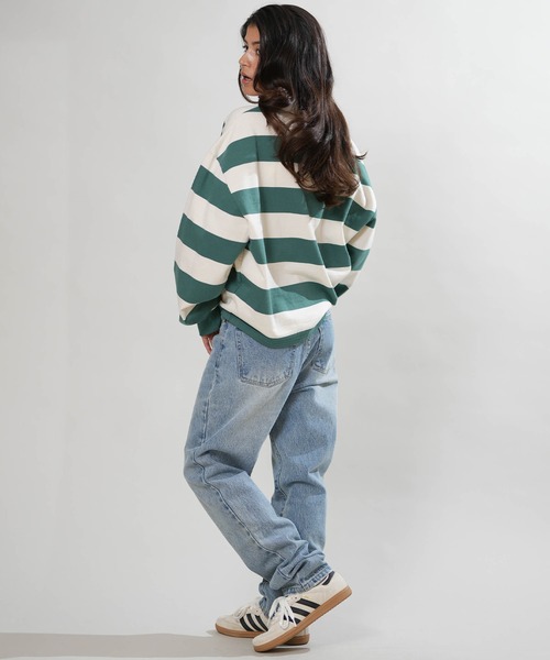 RVCA(ルーカ)の「RVCA/ルーカ ラガーシャツ BG044006(Tシャツ/カットソー・レディース・レッド/ブラウン/グリーン・M)」の10枚目の写真