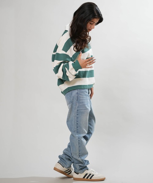 RVCA(ルーカ)の「RVCA/ルーカ ラガーシャツ BG044006(Tシャツ/カットソー・レディース・レッド/ブラウン/グリーン・M)」の9枚目の写真