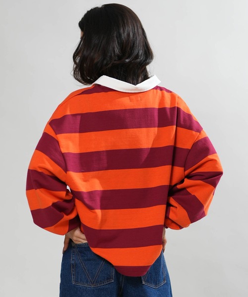 RVCA(ルーカ)の「RVCA/ルーカ ラガーシャツ BG044006(Tシャツ/カットソー・レディース・レッド/ブラウン/グリーン・M)」の6枚目の写真