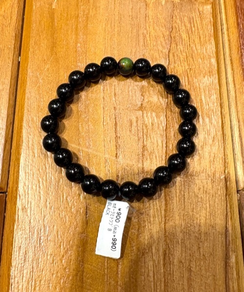 チャイハネ(チャイハネ)の「【チャイハネ】オーラ玉一粒MEN'Sブレスレット(ブレスレット・メンズ・ブラック・FREE)」の2枚目の写真