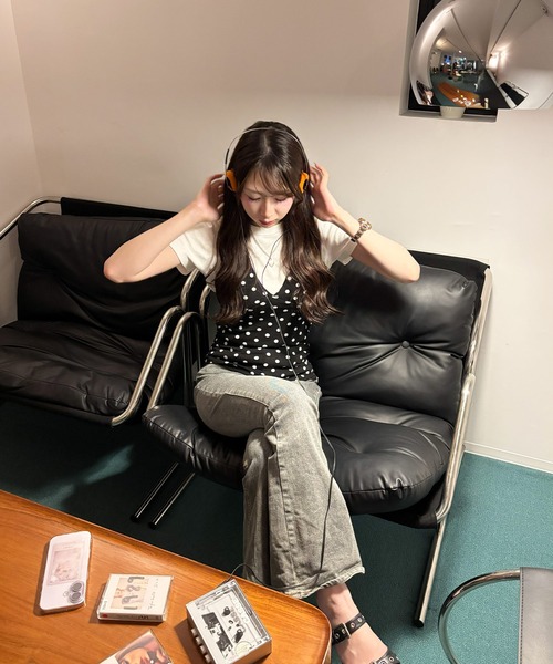 frunco(フランコ)の「ドットホルターネックトップス(Tシャツ/カットソー・レディース・ホワイト/ブラック・FREE)」の7枚目の写真