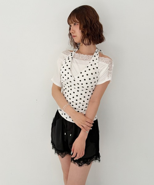 frunco(フランコ)の「ドットホルターネックトップス(Tシャツ/カットソー・レディース・ホワイト/ブラック・FREE)」の16枚目の写真