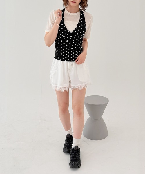 frunco(フランコ)の「ドットホルターネックトップス(Tシャツ/カットソー・レディース・ホワイト/ブラック・FREE)」の21枚目の写真