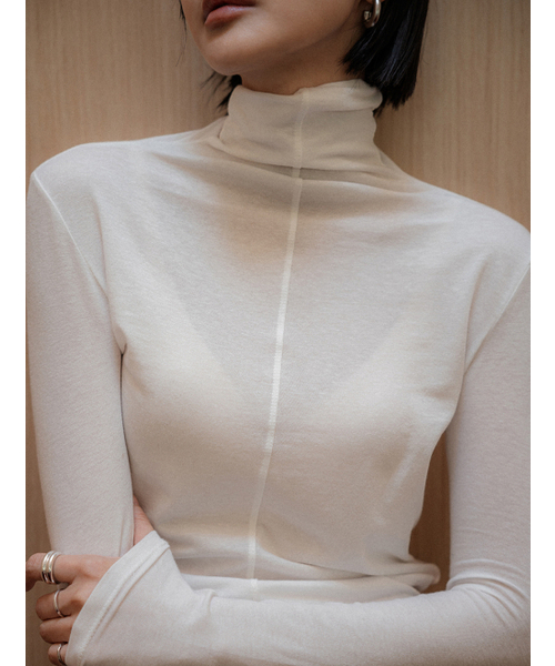 MEMUA(メムア)の「フレックスライニングテンセルポロTシャツ(ホワイト)(Tシャツ/カットソー・レディース・ホワイト/ベージュ/ダークグリーン・FREE)」の4枚目の写真