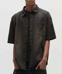 DENIM HALF SHIRT (BLACK)