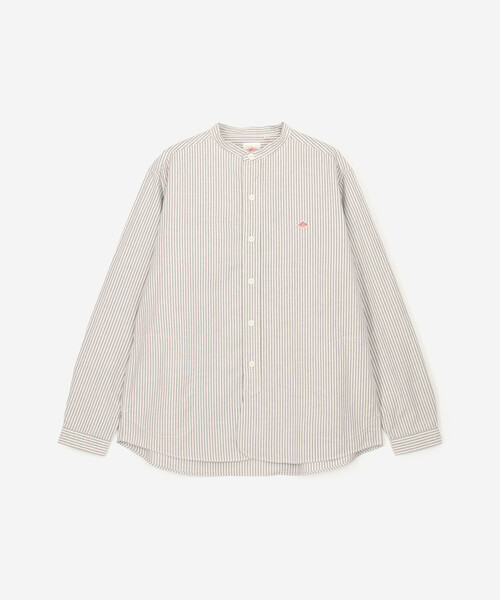 DANTON(ダントン)の「DANTON | オックスフォード バンドカラーシャツ STRIPE MEN(シャツ/ブラウス・メンズ・ブルー系その他5・44/40/42)」の2枚目の写真