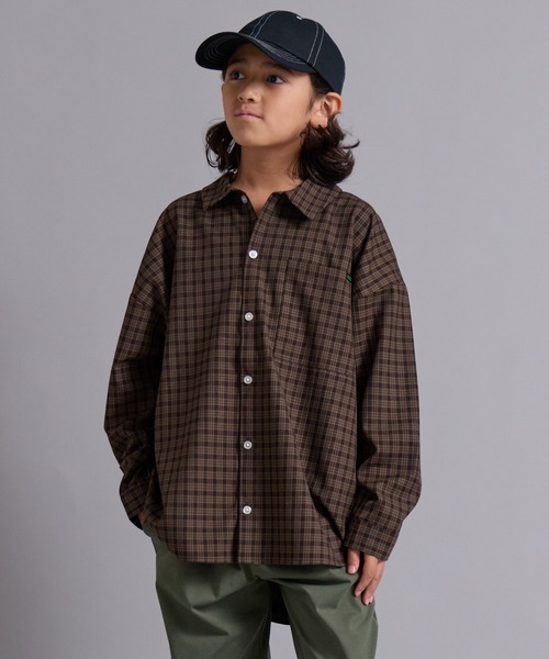 PAIRMANON STREET（ペアマノンストリート）の「【90-160cm】アソート 柄 長袖 シャツ 【PAIRMANON STREET】（シャツ/ブラウス・キッズ・ブラウン/ブルー/ベージュ/ネイビー/ブラック・160/150/130/140/110/120/100/90）」の3枚目の写真