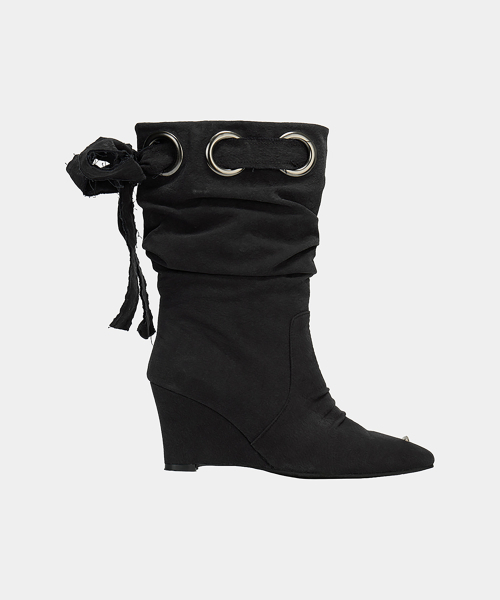 ETRE AU SOMMET（エトレオソメ）の「Ankle Wedge Heel Boots (Black)（ブーツ・レディース・ダークブラウン/ブラック・23cm/24cm/25cm/26cm）」の8枚目の写真