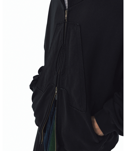 ANGLAN(アングラン)の「Big Applique Hood Zip-Up - Black(パーカー・メンズ・その他・2/1)」の7枚目の写真