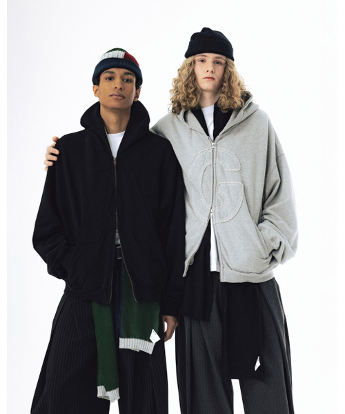 ANGLAN(アングラン)の「Big Applique Hood Zip-Up - Black(パーカー・メンズ・その他・2/1)」の8枚目の写真