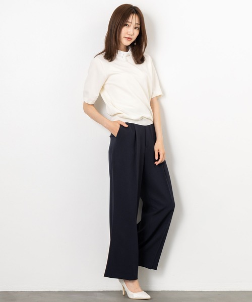 MAISONCOMFY (メゾンコンフィ)の「【セレモニーにも最適上品ニット】レース衿が品の良い可愛らしさを演出(ニット/セーター・レディース・ブラウン/グレー/アイボリー・FREE)」の4枚目の写真