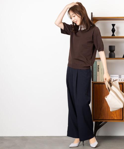 MAISONCOMFY (メゾンコンフィ)の「【セレモニーにも最適上品ニット】レース衿が品の良い可愛らしさを演出(ニット/セーター・レディース・ブラウン/グレー/アイボリー・FREE)」の6枚目の写真