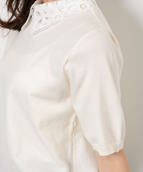 MAISONCOMFY (メゾンコンフィ)の「【セレモニーにも最適上品ニット】レース衿が品の良い可愛らしさを演出(ニット/セーター・レディース・ブラウン/グレー/アイボリー・FREE)」の18枚目の写真