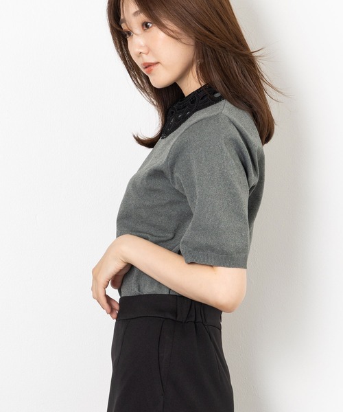 MAISONCOMFY (メゾンコンフィ)の「【セレモニーにも最適上品ニット】レース衿が品の良い可愛らしさを演出(ニット/セーター・レディース・ブラウン/グレー/アイボリー・FREE)」の21枚目の写真