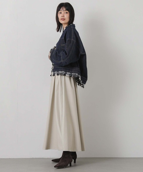 Gready Brilliant(グレディブリリアン)の「ツィードコンビデニムジャケット(デニムジャケット・レディース・インディゴブルー・FREE)」の3枚目の写真