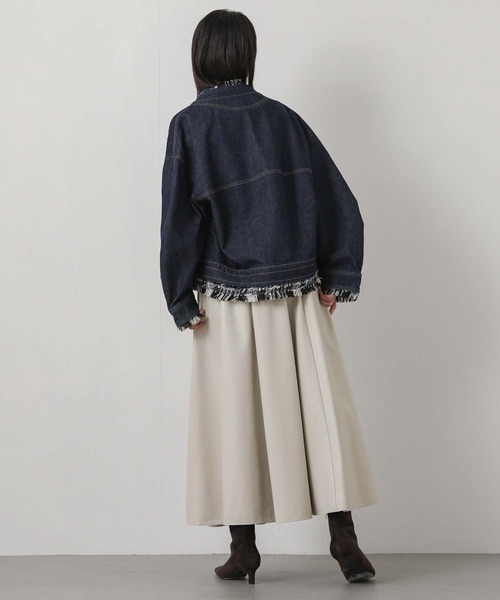 Gready Brilliant(グレディブリリアン)の「ツィードコンビデニムジャケット(デニムジャケット・レディース・インディゴブルー・FREE)」の4枚目の写真