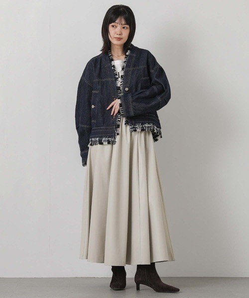 Gready Brilliant(グレディブリリアン)の「ツィードコンビデニムジャケット(デニムジャケット・レディース・インディゴブルー・FREE)」の6枚目の写真