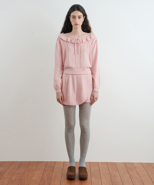 SINOON（シヌーン）の「Cable Knit Short Pants (Pink)（その他パンツ・レディース・PINK・FREE）」の2枚目の写真