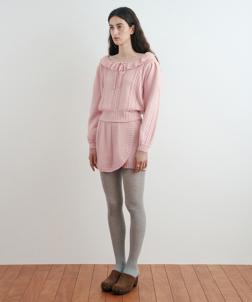 SINOON（シヌーン）の「Cable Knit Short Pants (Pink)（その他パンツ・レディース・PINK・FREE）」の3枚目の写真