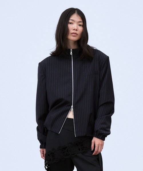THINGS THAT MATTER（シングス ザット マター）の「HOOD LAYERED BLOUSON / フードレイヤードブルゾン（ブルゾン・レディース・グレー/ネイビー・FREE）」の2枚目の写真