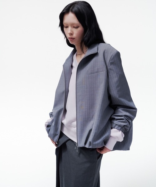 THINGS THAT MATTER（シングス ザット マター）の「HOOD LAYERED BLOUSON / フードレイヤードブルゾン（ブルゾン・レディース・グレー/ネイビー・FREE）」の22枚目の写真