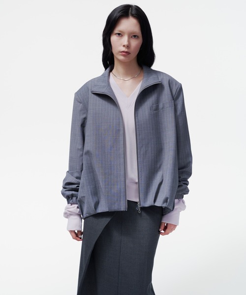 THINGS THAT MATTER（シングス ザット マター）の「HOOD LAYERED BLOUSON / フードレイヤードブルゾン（ブルゾン・レディース・グレー/ネイビー・FREE）」の21枚目の写真