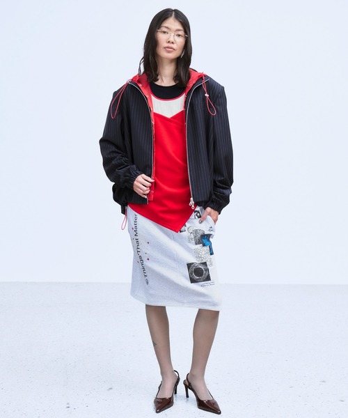 THINGS THAT MATTER（シングス ザット マター）の「HOOD LAYERED BLOUSON / フードレイヤードブルゾン（ブルゾン・レディース・グレー/ネイビー・FREE）」の19枚目の写真