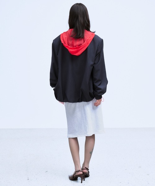 THINGS THAT MATTER（シングス ザット マター）の「HOOD LAYERED BLOUSON / フードレイヤードブルゾン（ブルゾン・レディース・グレー/ネイビー・FREE）」の20枚目の写真