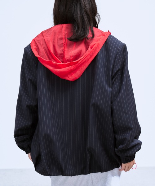 THINGS THAT MATTER（シングス ザット マター）の「HOOD LAYERED BLOUSON / フードレイヤードブルゾン（ブルゾン・レディース・グレー/ネイビー・FREE）」の18枚目の写真
