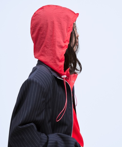 THINGS THAT MATTER（シングス ザット マター）の「HOOD LAYERED BLOUSON / フードレイヤードブルゾン（ブルゾン・レディース・グレー/ネイビー・FREE）」の17枚目の写真