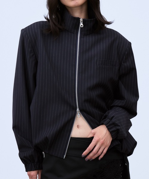 THINGS THAT MATTER（シングス ザット マター）の「HOOD LAYERED BLOUSON / フードレイヤードブルゾン（ブルゾン・レディース・グレー/ネイビー・FREE）」の11枚目の写真
