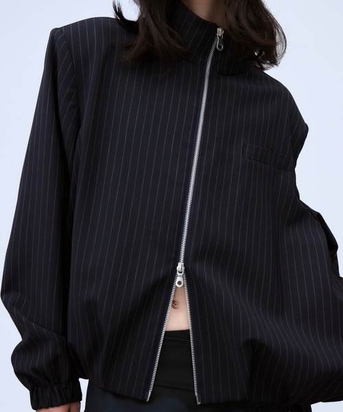 THINGS THAT MATTER（シングス ザット マター）の「HOOD LAYERED BLOUSON / フードレイヤードブルゾン（ブルゾン・レディース・グレー/ネイビー・FREE）」の12枚目の写真