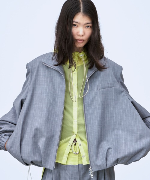 THINGS THAT MATTER（シングス ザット マター）の「HOOD LAYERED BLOUSON / フードレイヤードブルゾン（ブルゾン・レディース・グレー/ネイビー・FREE）」の5枚目の写真