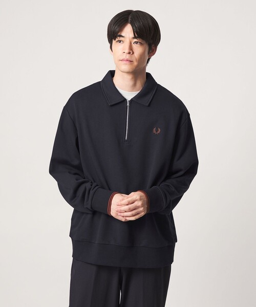 FRED PERRY(フレッドペリー)の「<FRED PERRY>ハーフジップ 長袖 スウェット(スウェット・メンズ・オフホワイト/パープル/ネイビー・L/XL/M)」の3枚目の写真