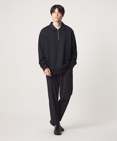 FRED PERRY(フレッドペリー)の「<FRED PERRY>ハーフジップ 長袖 スウェット(スウェット・メンズ・オフホワイト/パープル/ネイビー・L/XL/M)」の4枚目の写真