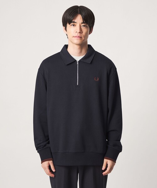 FRED PERRY(フレッドペリー)の「<FRED PERRY>ハーフジップ 長袖 スウェット(スウェット・メンズ・オフホワイト/パープル/ネイビー・L/XL/M)」の6枚目の写真