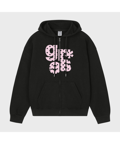 GRAVER（グレーバー）の「[UNISEX]GRAE-S DOT ジップアップパーカー_ブラック（パーカー・レディース・ブラック/ブラック×ピンク・MEDIUM/LARGE）」の2枚目の写真