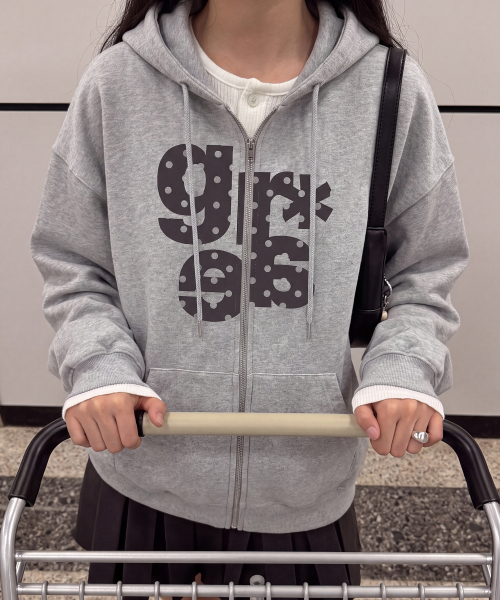 GRAVER（グレーバー）の「[UNISEX]GRAE-S DOT ジップアップパーカー_ブラック（パーカー・レディース・ブラック/ブラック×ピンク・MEDIUM/LARGE）」の3枚目の写真