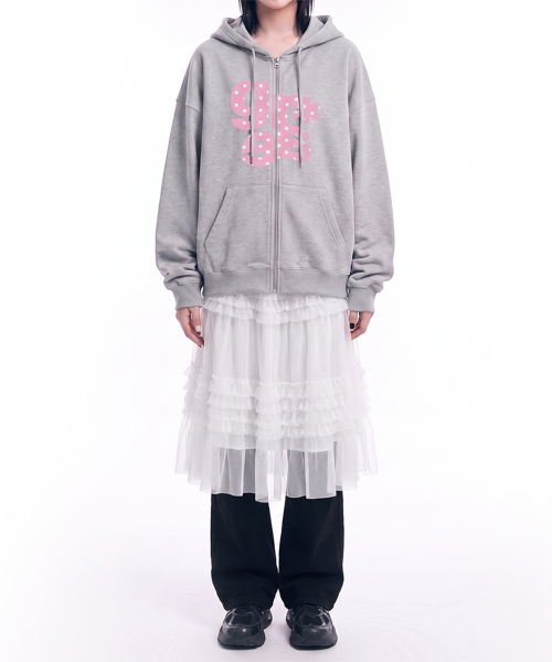GRAVER（グレーバー）の「[UNISEX]GRAE-S DOT ジップアップパーカー_ブラック（パーカー・レディース・ブラック/ブラック×ピンク・MEDIUM/LARGE）」の8枚目の写真